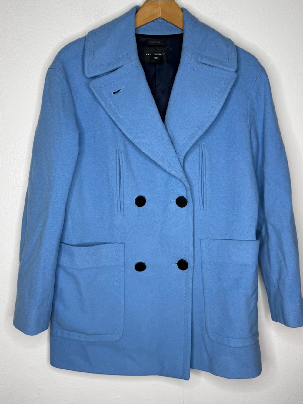 Club Monaco Blue Italian Wool Coat Size S